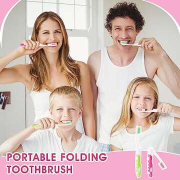 Ouligay 2Pcs Folding Portable Soft Toothbrushes - Travel-Friendly Hygiene for Camping & Hiking