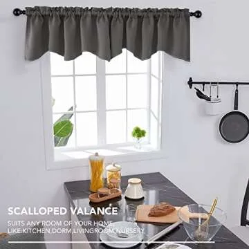 Deconovo Blackout Window Valance - Elegant Scalloped Curtain for Home
