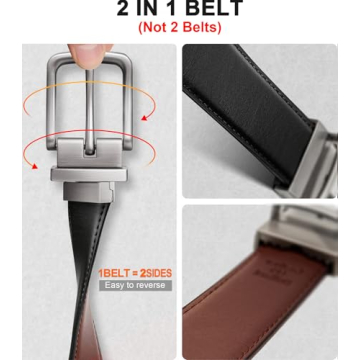 BULLIANT Men's Reversible Belt for Casual and Dress Wear
