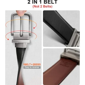 BULLIANT Men's Reversible Belt for Casual and Dress Wear