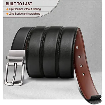 BULLIANT Men's Reversible Belt for Casual and Dress Wear