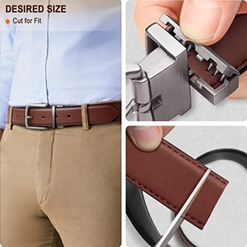 BULLIANT Men's Reversible Belt for Casual and Dress Wear