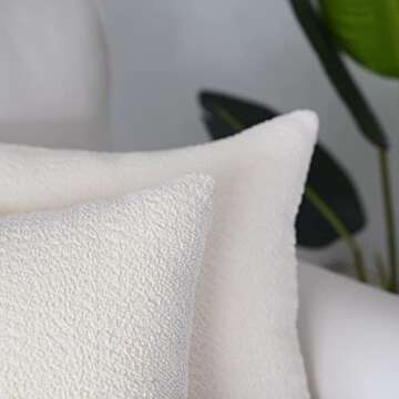 Artcest Decorative Boucle Square Throw Pillow Covers, 20x20