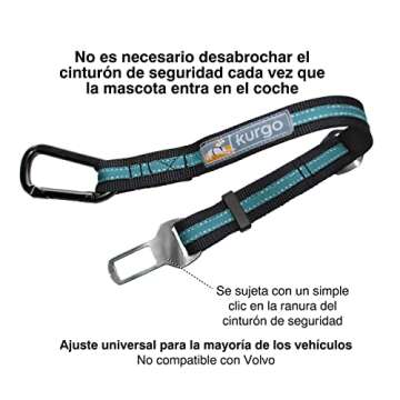 Kurgo Direct to Seatbelt Tether for Dogs, Dog Seat Belt for Car, Adjustable Dog Safety Belt Leash, Q...