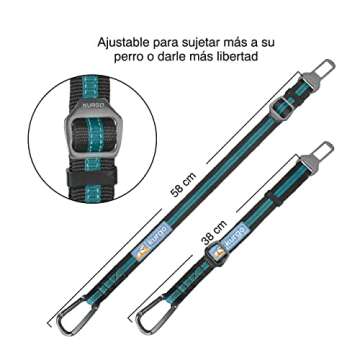Kurgo Direct to Seatbelt Tether for Dogs, Dog Seat Belt for Car, Adjustable Dog Safety Belt Leash, Quick & Easy Installation, Works with Any Pet Harness, (Carabiner Clip, Coastal Blue)