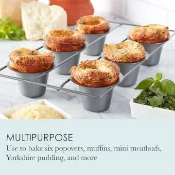 Chicago Metallic Professional 6-Cup Popover Pan, Black