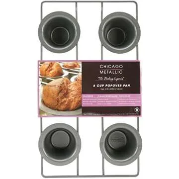 Chicago Metallic Professional 6-Cup Popover Pan, Black