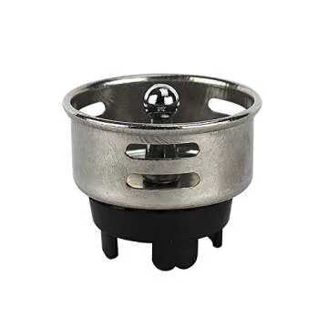Keeney 878PC Stainless Steel Junior Duo Bar Sink Strainer with Basket, Fits 2-Inch or 2-1/2-Inch Openings, Polished Chrome