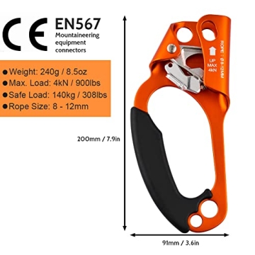 Paliston Climbing Hand Ascender for Rock and Tree Climbing