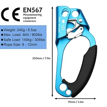 Paliston Climbing Hand Ascender for Rock and Tree Climbing