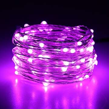 ER CHEN 33ft Purple Fairy Lights with Remote Control