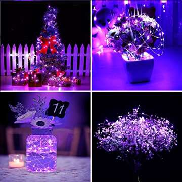ER CHEN 33ft Purple Fairy Lights with Remote Control