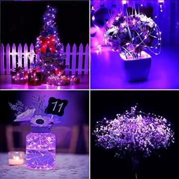 ER CHEN 33ft Purple Fairy Lights with Remote Control