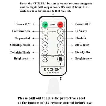 ER CHEN 33ft Purple Fairy Lights with Remote Control