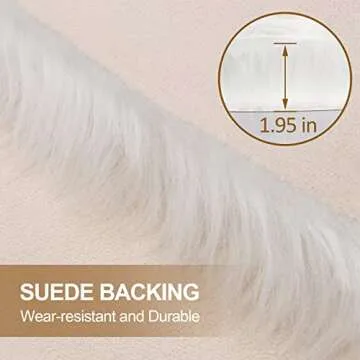 TENNOLA Faux Fur Rug 2x3 Feet Fluffy Shaggy Area Rug Ultra Soft Sheepskin Fur Rug White Fuzzy Rug Machine Washable Shag Rug Nursery Decor Furry Rugs for Bedroom Kids Room Living Room