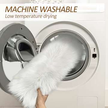 TENNOLA Faux Fur Rug 2x3 Feet Fluffy Shaggy Area Rug Ultra Soft Sheepskin Fur Rug White Fuzzy Rug Machine Washable Shag Rug Nursery Decor Furry Rugs for Bedroom Kids Room Living Room