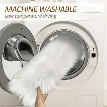 TENNOLA Faux Fur Rug 2x3 Feet Fluffy Shaggy Area Rug Ultra Soft Sheepskin Fur Rug White Fuzzy Rug Machine Washable Shag Rug Nursery Decor Furry Rugs for Bedroom Kids Room Living Room