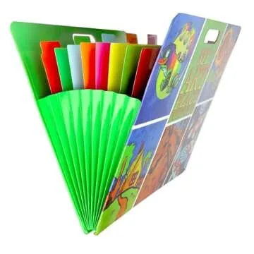 HearthSong My Art Place Expandable Color-Tabbed Portable Art Storage Portfolio with Decorative Frame, 19" x 15¼"