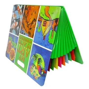 HearthSong My Art Place Expandable Color-Tabbed Portable Art Storage Portfolio with Decorative Frame, 19" x 15¼"