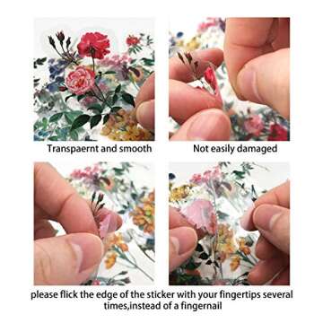 ZMLSED Vintage Natural Stickers, 40Pcs Pretty Floral Decorative Retro Adhesive Watercolor Aesthetic Trendy for Scrapbook Album DIY Craft Daily Planner
