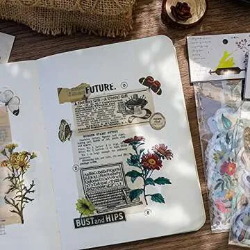 ZMLSED Vintage Floral Stickers for DIY Crafts and More