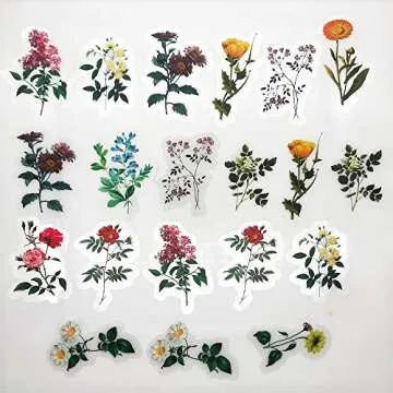 ZMLSED Vintage Floral Stickers for DIY Crafts and More