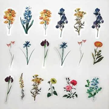 ZMLSED Vintage Floral Stickers for DIY Crafts and More