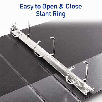 Avery Durable View 3 Ring Binders, 1.5 Inch Slant Rings, 375-Sheet Capacity, DuraHinge, 2.1 Inch Wide Spine, Customizable Clear Covers and Spine, Bright Colors (4-Pack of 05687)