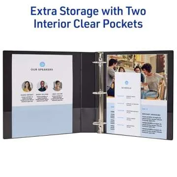 Avery Durable View 3 Ring Binders, 1.5 Inch Slant Rings, 375-Sheet Capacity, DuraHinge, 2.1 Inch Wide Spine, Customizable Clear Covers and Spine, Bright Colors (4-Pack of 05687)