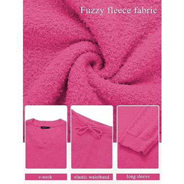 MEROKEETY Women’s Cozy Fuzzy Pajama Set for Winter Comfort