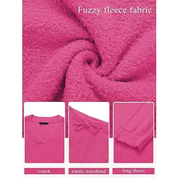 MEROKEETY Women’s Cozy Fuzzy Pajama Set for Winter Comfort