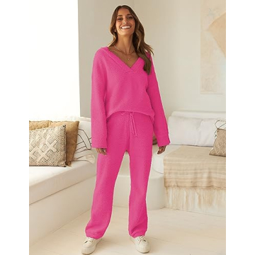 MEROKEETY Women’s Cozy Fuzzy Pajama Set for Winter Comfort