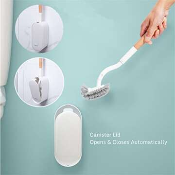 Kpoooku Toilet Brush | Curved Design & Wall-Mounted Set