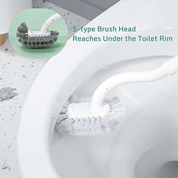 Kpoooku Toilet Brush | Curved Design & Wall-Mounted Set