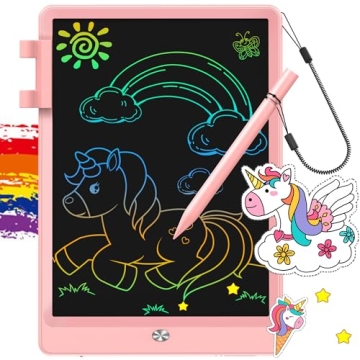 FLUESTON LCD Writing Tablet, Doodle Board Toys Gifts for 3-8 Year Old Girls Boys, 10 Inch Colorful E...