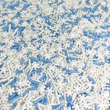Manvscakes Gluten-Free Snowflake Sprinkles for Holiday Baking, 3 oz