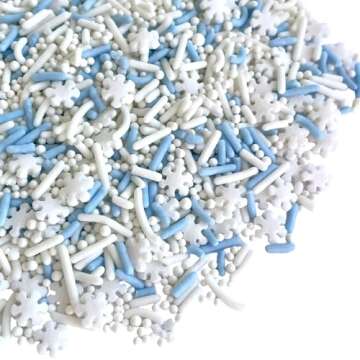 Manvscakes Natural Snowflake Edible Sprinkles, 3 oz