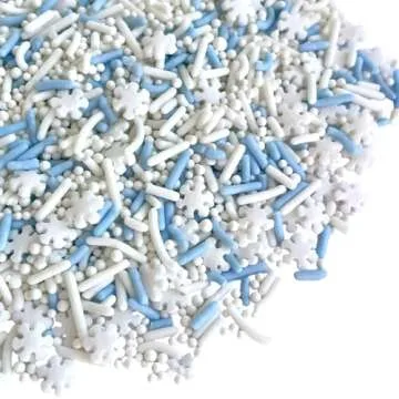 Manvscakes Natural Snowflake Edible Sprinkles, 3 oz