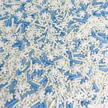 Manvscakes Natural Snowflake Edible Sprinkles, 3 oz