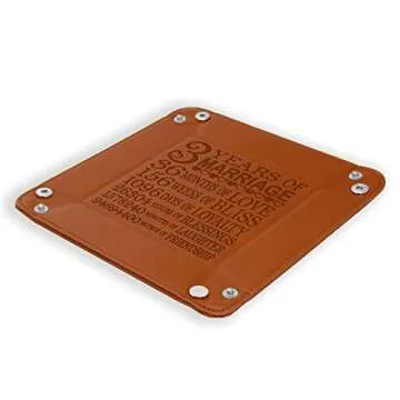 Kate Posh Engraved Leather Catchall Valet Tray for Anniversary