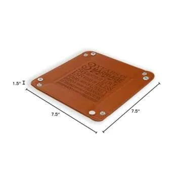 Kate Posh Engraved Leather Catchall Valet Tray for Anniversary