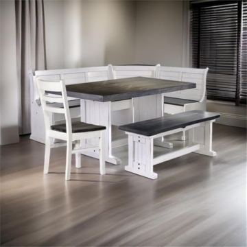 Stylish Farmhouse Wood Dining Set with Storage