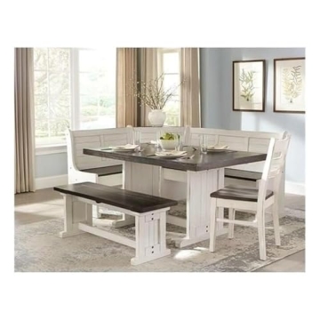 Stylish Farmhouse Wood Dining Set with Storage