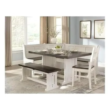 Stylish Farmhouse Wood Dining Set with Storage