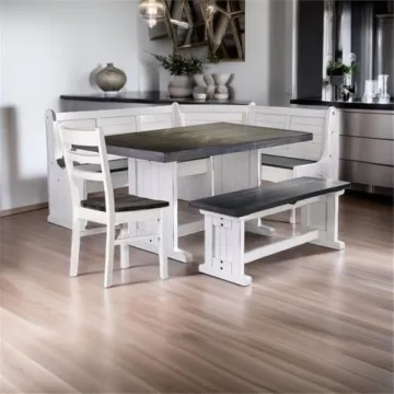 Stylish Farmhouse Wood Dining Set with Storage