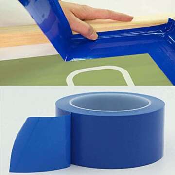 2"x36 Yards(108ft.) 72 Rolls Screen Printing Block Out Tape & Graphic Production Blue Tape Solvent and Water Resistant (Screenprinting Tape 2")