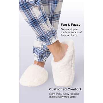 PajamaGram Women's Fluffy Slippers for Comfort and Style
