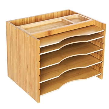 SONGMICS Bamboo Organizer 5 Shelves Eco-Friendly Design
