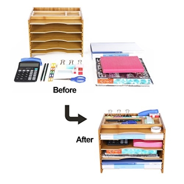 SONGMICS Bamboo Organizer 5 Shelves Eco-Friendly Design