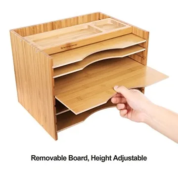 SONGMICS Bamboo Organizer 5 Shelves Eco-Friendly Design